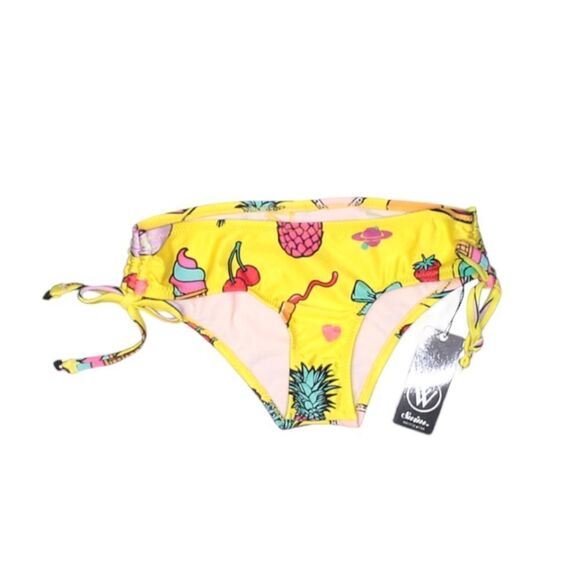 🆕Wildfox Emoji Print Yellow Bikini Bottom - Picture 1 of 4